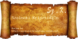 Szolnoki Krisztián névjegykártya