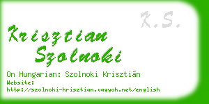 krisztian szolnoki business card